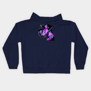 Miniature Schnauzer Futuristic Synthwave Artwork Kids Hoodie